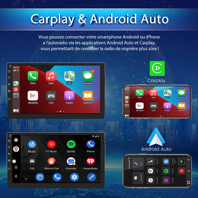 AWESAFE Autoradio 9 pouces Android 13 6+128 Go avec Bluetooth/DSP/GPS/Mirror Link/Android Auto & CarPlay sans fil - pour Peugeot 206 (2002-2010) AWESAFE