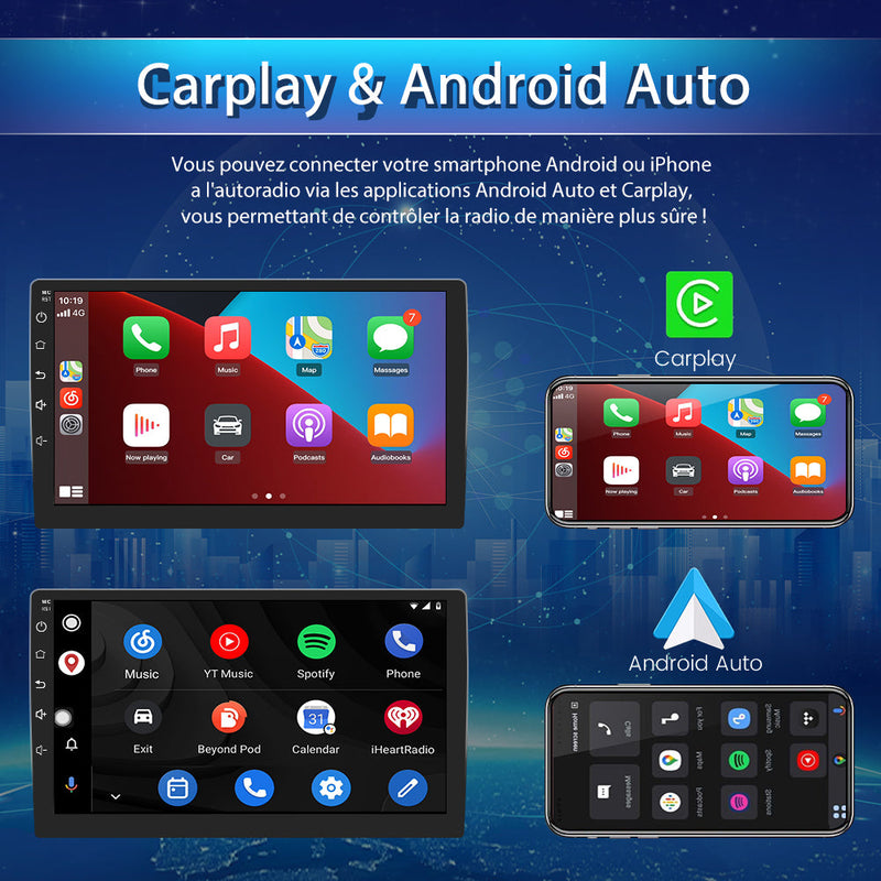 AWESAFE Autoradio 9 pouces Android 13 6+128 Go avec Bluetooth/DSP/GPS/Mirror Link/Android Auto & CarPlay sans fil - pour Peugeot 206 (2002-2010) AWESAFE