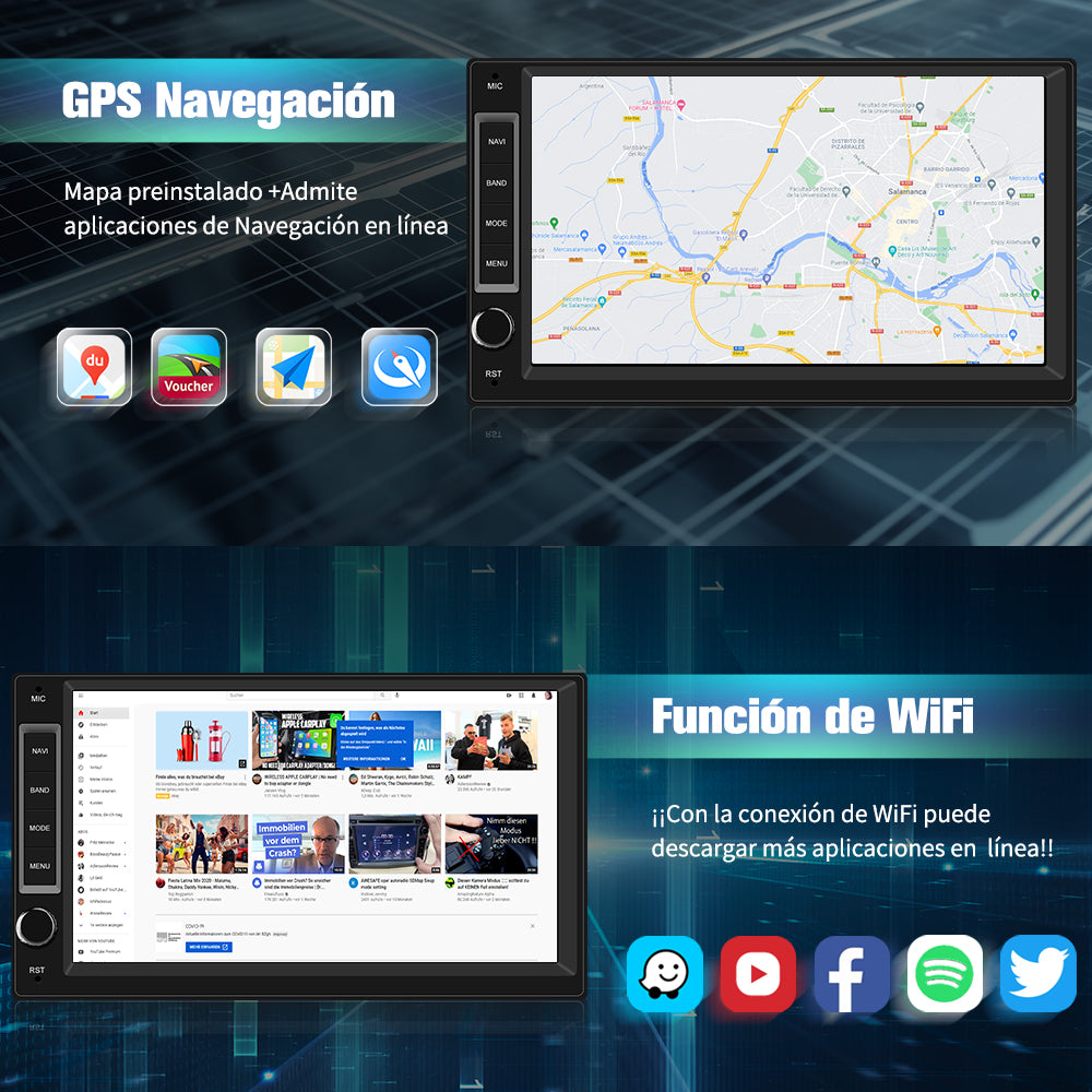 AWESAFE Android Car Stereo Para all models Sistema  Actualización de Radio de Pantalla Táctil con Carplay Inalámbrico Android Auto, Soporte Bluetooth WiFi Navegación GPS AWESAFE