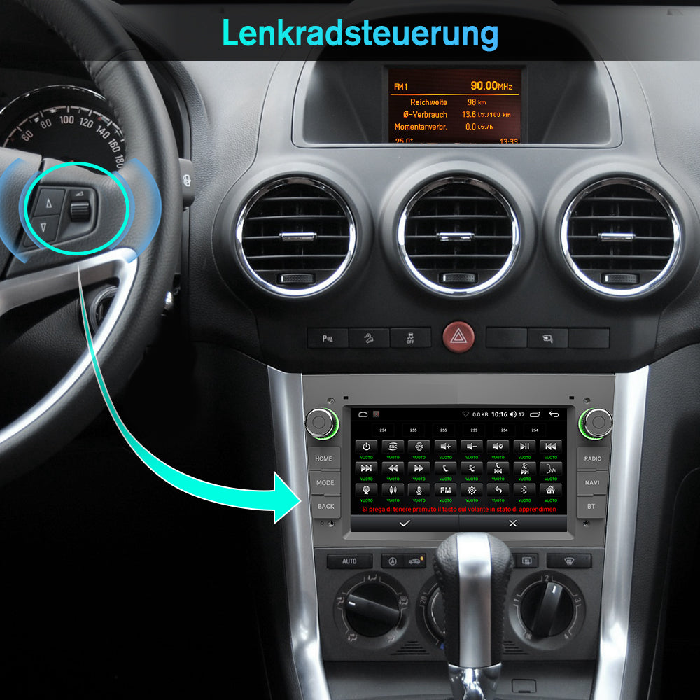 AWESAFE Android Autoradio für Opel 2 DIN Android 11 Radio mit Navi, Carplay, unterstützt DAB+ WiFi Bluetooth MirrorLink 7 Zoll Bildschirm FM Radio - Grau AWESAFE