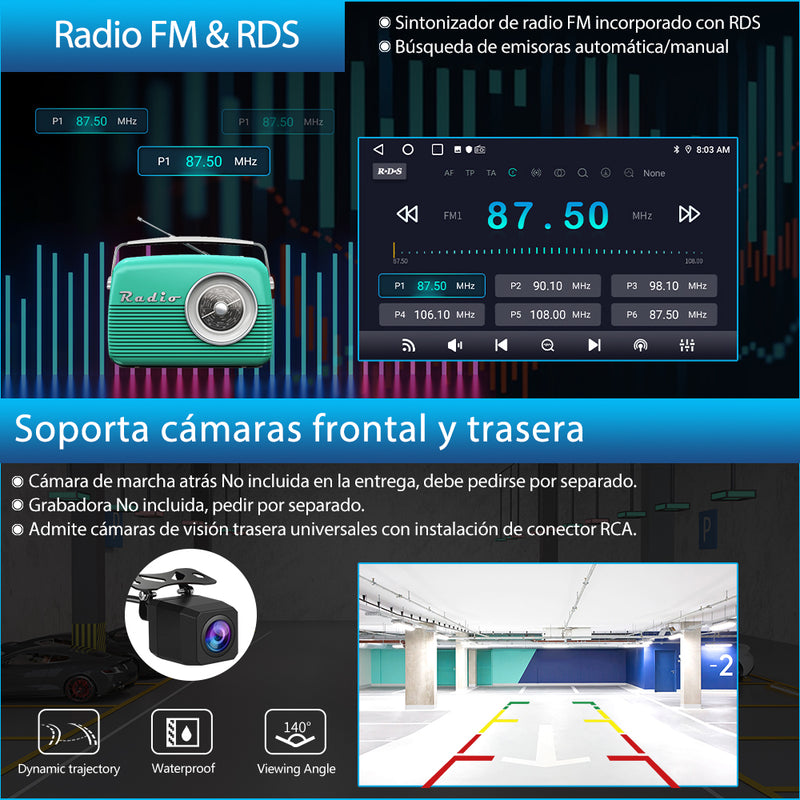 AWESAFE Android Car Stereo Para Seat ibiza año 2009-2013 Actualización de Radio con Pantalla Táctil con Carplay Inalámbrico Android Auto, Soporte Bluetooth WiFi Navegación GPS AWESAFE