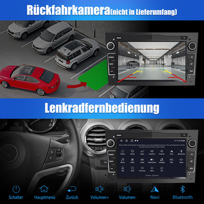 AWESAFE Android 12 Autoradio für Opel 2 DIN Radio mit Navi, Carplay unterstützt DAB+ WiFi Bluetooth MirrorLink 7 Zoll Bildschirm FM Radio - Schwarz AWESAFE