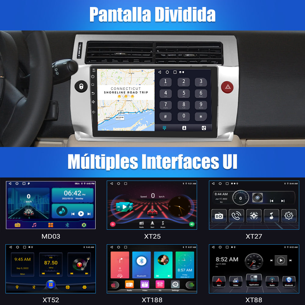 AWESAFE Android Car Stereo Para Citroen c4 2004-2009 Actualización de Radio con Pantalla táctil con Carplay inalámbrico Android Auto, Soporte Bluetooth WiFi navegación GPS AWESAFE