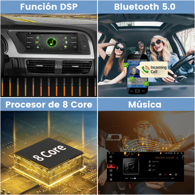 AWESAFE Android Car Stereo Para Audi A5 2008-2016 Sistema Actualización de Radio de Pantalla Táctil con Carplay Inalámbrico Android Auto, Soporte Bluetooth WiFi Navegación GPS AWESAFE