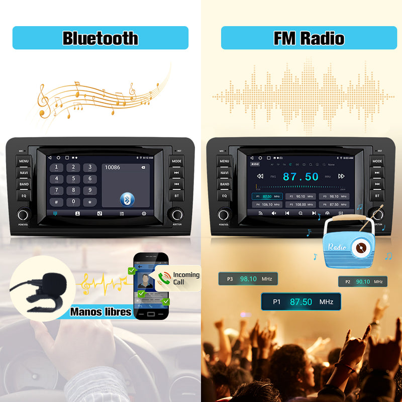 AWESAFE Android Car Stereo Para Benz Sistema Actualización de Radio de Pantalla Táctil con Carplay Inalámbrico Android Auto, Soporte Bluetooth WiFi Navegación GPS AWESAFE