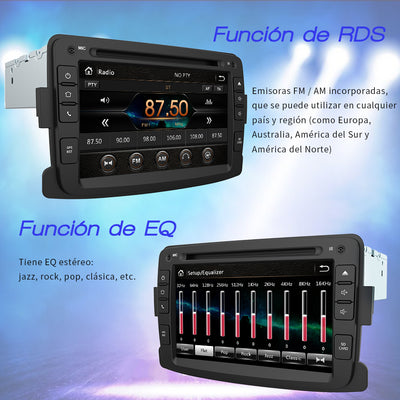 AWESAFE Android Car Stereo Para Renault Sistema Actualización de Radio de Pantalla Táctil con Carplay Inalámbrico Android Auto, Soporte Bluetooth WiFi Navegación GPS AWESAFE