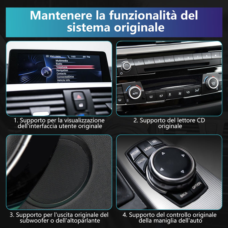 AWESAFE Autoradio Android per BMW Serie 1/2/3/4 F20 F21F22 F30 F31 F32 F33 F34 F36 (2013-2017) Sistema NBT Touch Screen Aggiornamento radio con Wireless Carplay Android Auto, Supporto Bluetooth WiFi Navigazione GPS AWESAFE