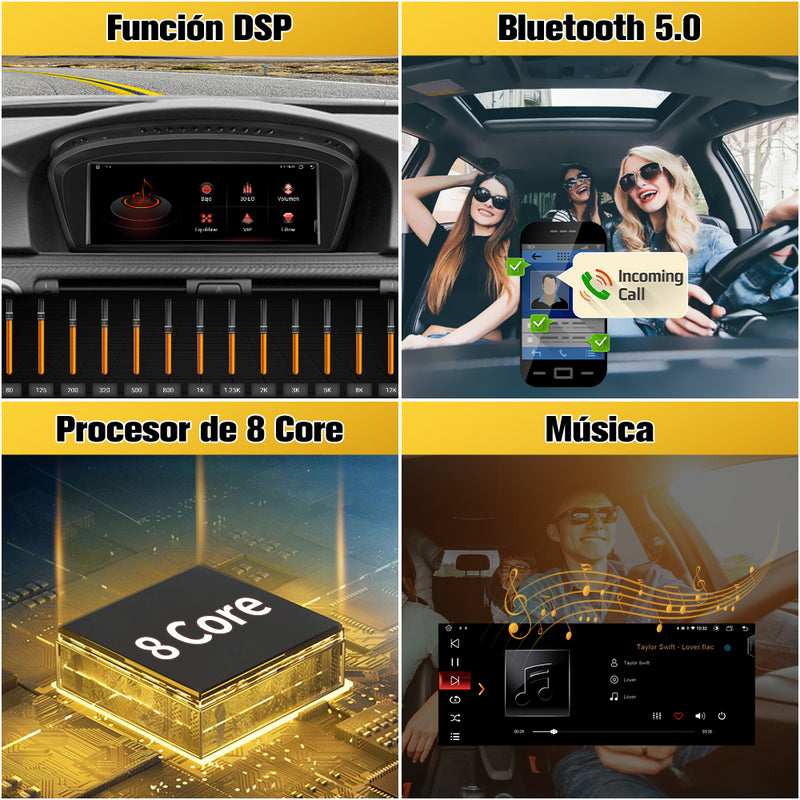 AWESAFE Android Car Stereo Para BMW Serie 5 E6O/E61/E63/E64 Sistema  Actualización de Radio de Pantalla Táctil con Carplay Inalámbrico Android Auto, Soporte Bluetooth WiFi Navegación GPS AWESAFE