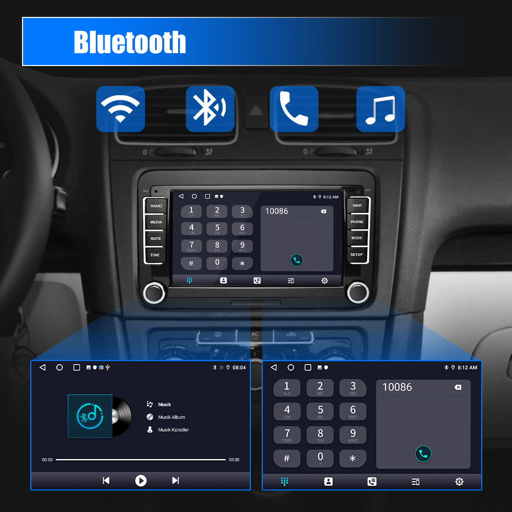 Inefala 2 DIN Autoradio 7 Zoll Mit CarPlay & Android Auto - DAB+ Bluetooth & Rückfahrkamera