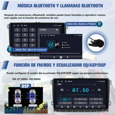 AWESAFE Android Car Stereo Para VW Sistema Actualización de Radio de Pantalla Táctil con Carplay Inalámbrico Android Auto, Soporte Bluetooth WiFi Navegación GPS AWESAFE