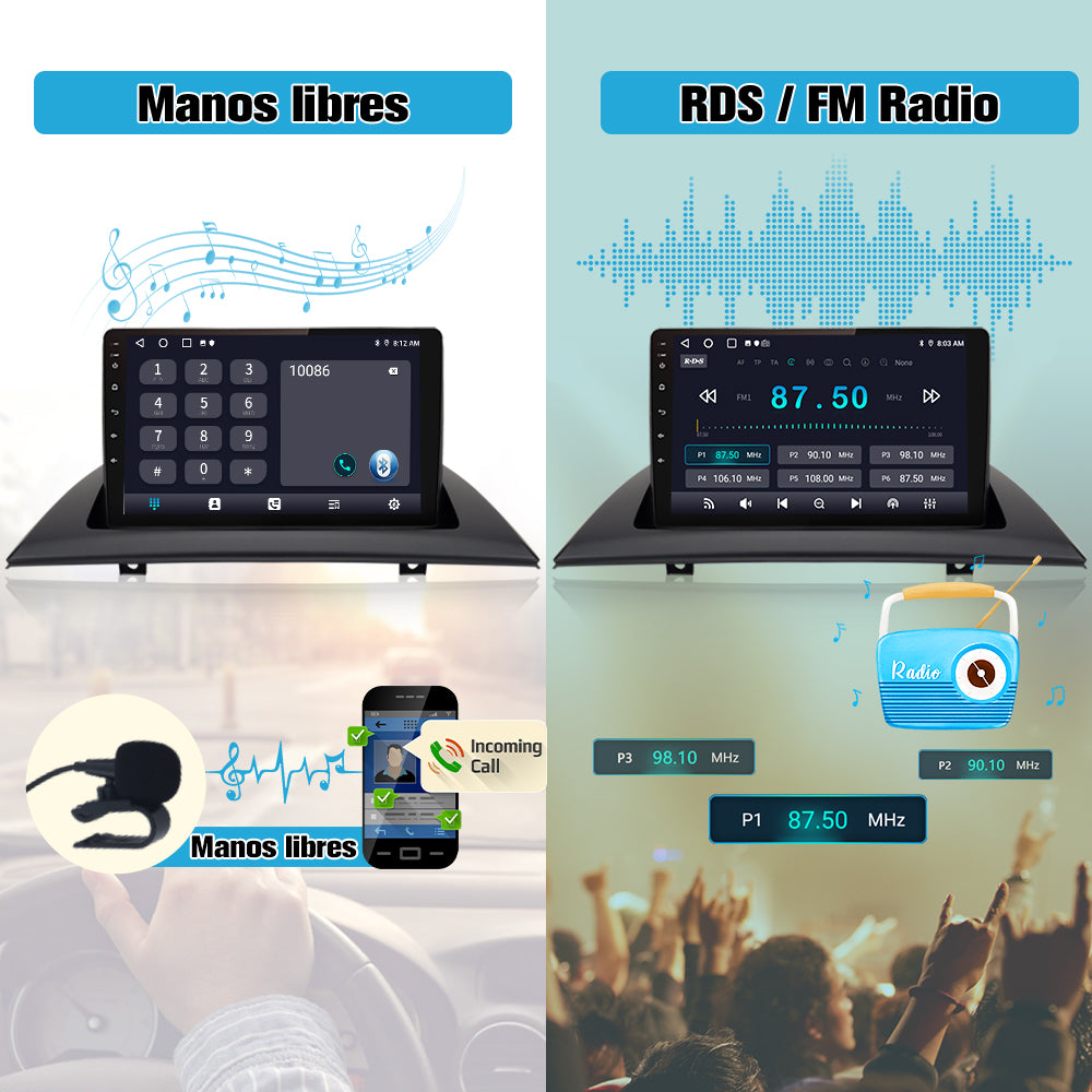 AWESAFE Android Car Stereo Para BMW X3 E83 (2004-2012) Sistema  Actualización de Radio de Pantalla Táctil con Carplay Inalámbrico Android Auto, Soporte Bluetooth WiFi Navegación GPS AWESAFE