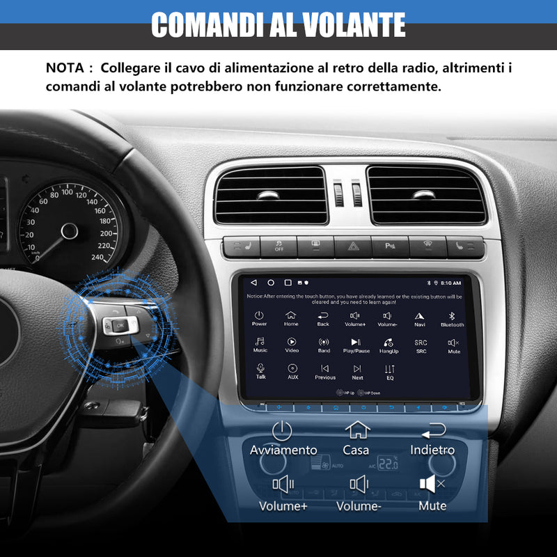 AWESAFE Android Car Stereo per sistema di aggiornamento radio touch screen VW con Wireless Carplay Android Auto, supporto navigazione GPS Bluetooth WiFi AWESAFE