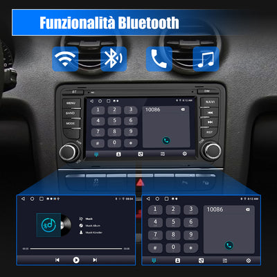 AWESAFE Android 12 Autoradio per Audi A3 S3 RS3 8P 2006-2012 7 Pollici (2G+32GB) Car Stereo Radio con Funzione SD USB Bluetooth Carplay Android Auto Controllo del volante (Senza Lettore CD) AWESAFE