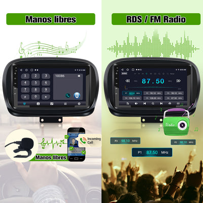 AWESAFE Android Car Stereo Para Fiat 500x 2014-2020 Sistema  Actualización de Radio de Pantalla Táctil con Carplay Inalámbrico Android Auto, Soporte Bluetooth WiFi Navegación GPS AWESAFE