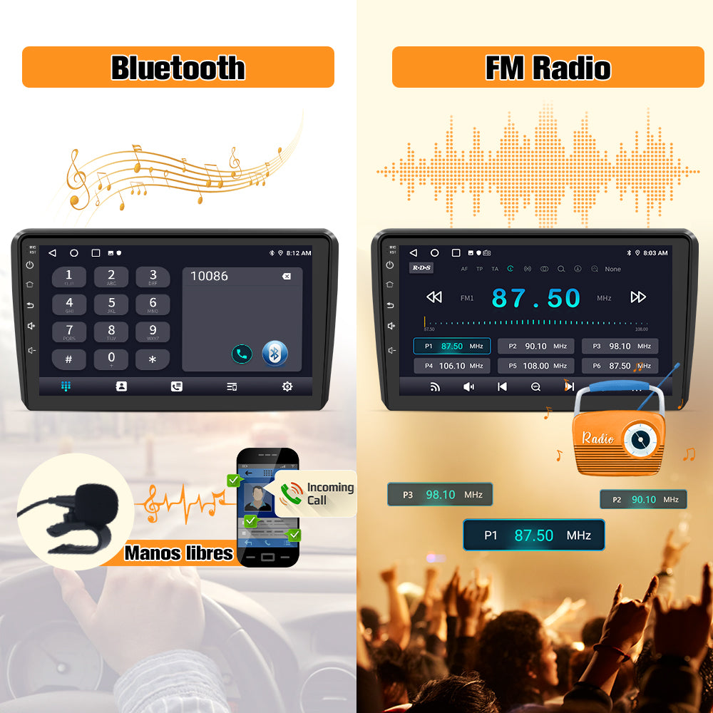 AWESAFE Android Car Stereo Para Audi A3 2006-2012 Sistema Actualización de Radio de Pantalla Táctil con Carplay Inalámbrico Android Auto, Soporte Bluetooth WiFi Navegación GPS AWESAFE