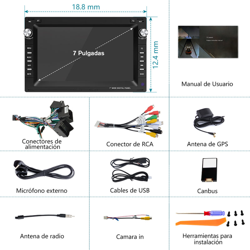 AWESAFE Android 12.0 [2GB+32GB] Radio Coche con Pantalla Táctil 7 Pulgadas para VW Passat B5 Golf Polo MK4 T5 Ibiza 6L, Etc, Autoradio para Volkswagen con Bluetooth/WiFi/GPS/Carplay y Android Auto AWESAFE