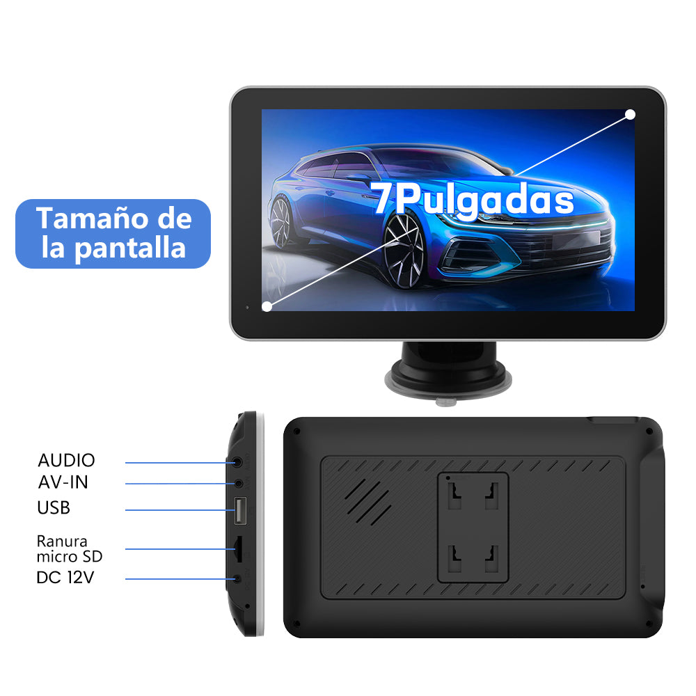 Radio portátil de 7 pulgadas conCarplay & Android AutoAdecuado para coches de 12-24V,camiones, caravanas, furgonetas. autocaravanas,remolques, etc. AWESAFE