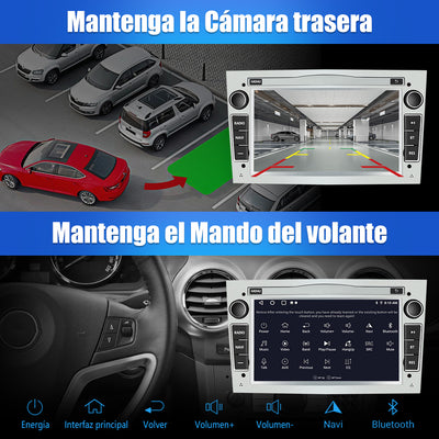 AWESAFE Android 12.0 2GB+32GB Pantalla de Coche para Opel con Carplay/Android Auto, Pantalla Táctil 7 Pulgadas con WiFi/GPS/Bluetooth/DSP/RDS/USB/FM/24 Temas, Apoyo Mandos Volante,MirrorLink(Plata) AWESAFE