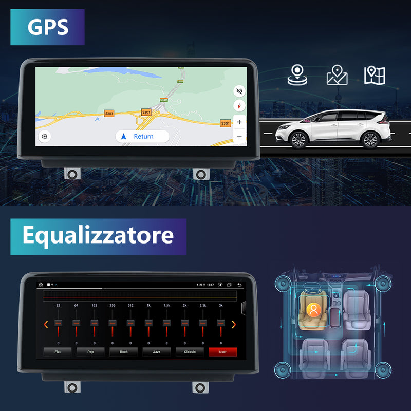 AWESAFE Autoradio Android per BMW Serie 1/2/3/4 F20 F21F22 F30 F31 F32 F33 F34 F36 (2013-2017) Sistema NBT Touch Screen Aggiornamento radio con Wireless Carplay Android Auto, Supporto Bluetooth WiFi Navigazione GPS AWESAFE