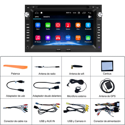 AWESAFE Android Car Stereo Para volkswagen Sistema Actualización de Radio de Pantalla Táctil con Carplay Inalámbrico Android Auto, Soporte Bluetooth WiFi Navegación GPS AWESAFE