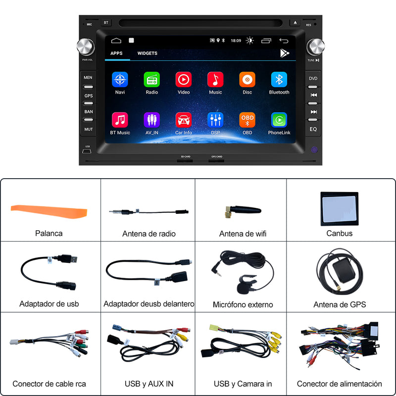 AWESAFE Android Car Stereo Para volkswagen Sistema Actualización de Radio de Pantalla Táctil con Carplay Inalámbrico Android Auto, Soporte Bluetooth WiFi Navegación GPS AWESAFE