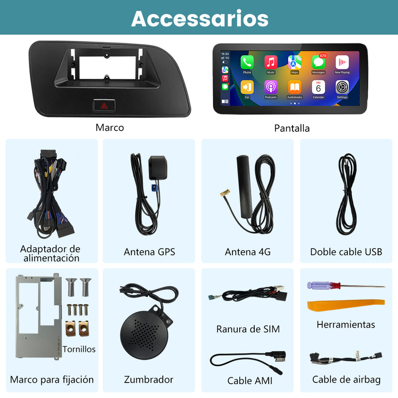 AWESAFE Android Car Stereo Para Audi 05 2013-2016 Sistema  Actualización de Radio de Pantalla Táctil con Carplay Inalámbrico Android Auto, Soporte Bluetooth WiFi Navegación GPS AWESAFE