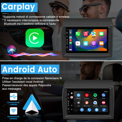 AWESAFE Autoradio Android per Fiat Ducato (2009-2015) Sistema di aggiornamento radio touch screen con Wireless Carplay Android Auto, supporto Bluetooth WiFi Navigazione GPS AWESAFE