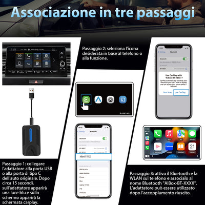 Adattatore wireless CarPlay AWESAFE Dongle Apple CarPlay per auto Apple CarPlay cablate in fabbrica Plug & Play AWESAFE