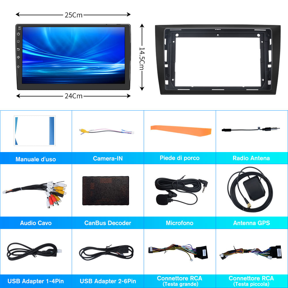 AWESAFE Autoradio Android per VW Golf 6 (2008-2016) Sistema di aggiornamento radio touch screen con Wireless Carplay Android Auto, supporto Bluetooth WiFi Navigazione GPS AWESAFE