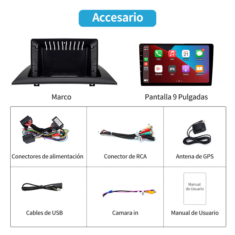 AWESAFE Android Car Stereo Para BMW X3 E83 (2004-2012) Sistema  Actualización de Radio de Pantalla Táctil con Carplay Inalámbrico Android Auto, Soporte Bluetooth WiFi Navegación GPS AWESAFE