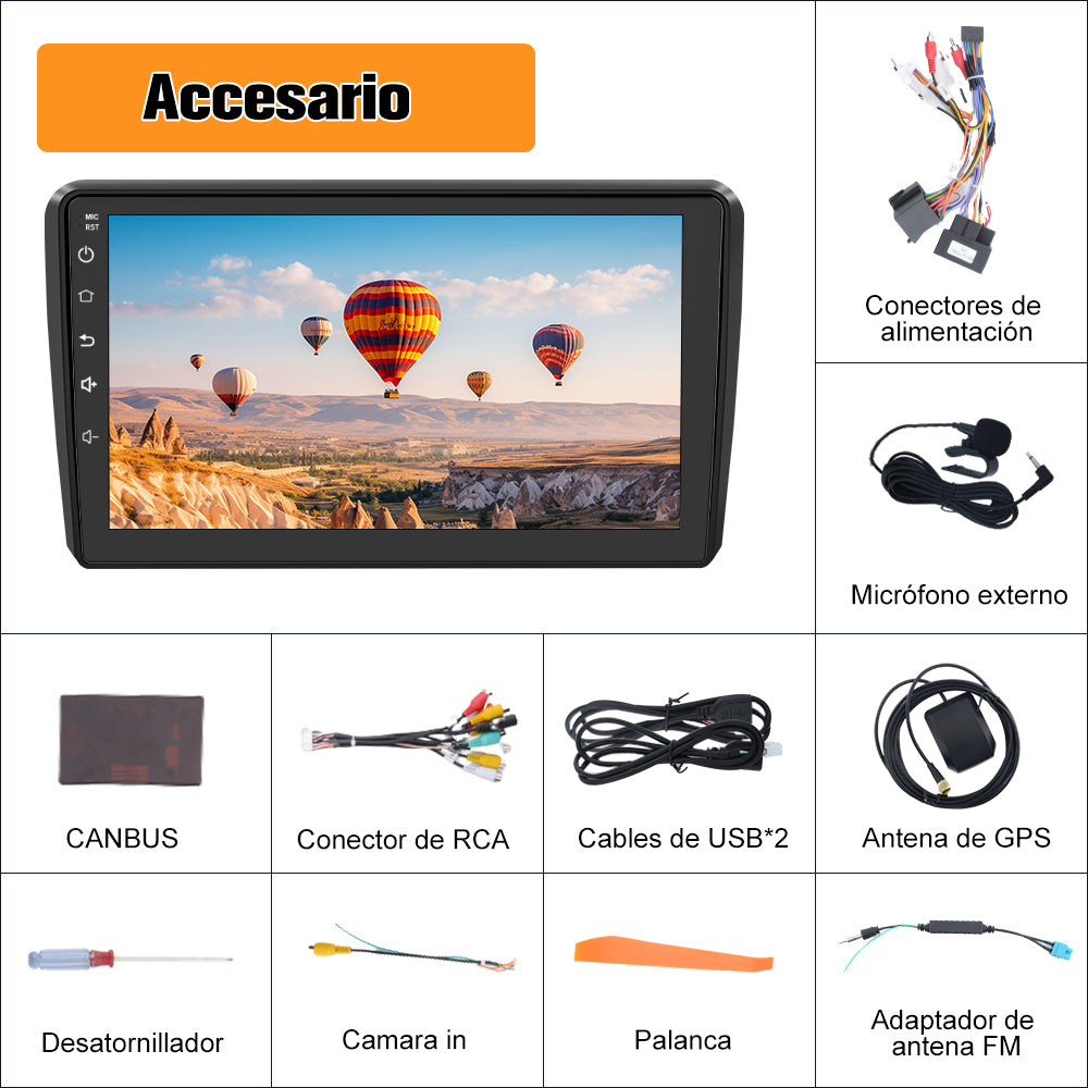 AWESAFE Android Car Stereo Para Audi A3 2006-2012 Sistema Actualización de Radio de Pantalla Táctil con Carplay Inalámbrico Android Auto, Soporte Bluetooth WiFi Navegación GPS AWESAFE