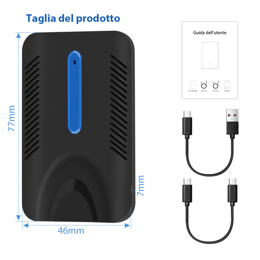 Adattatore wireless CarPlay AWESAFE Dongle Apple CarPlay per auto Apple CarPlay cablate in fabbrica Plug & Play AWESAFE