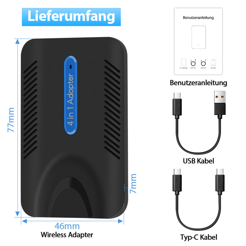 AWESAFE Kabelloser CarPlay-Adapter, Apple CarPlay-Dongle für werkseitig verkabelte Apple CarPlay-Autos, Plug & Play AWESAFE