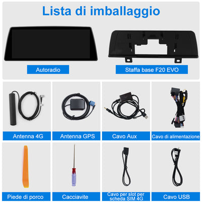 AWESAFE Autoradio Android per BMW F20 EVO (2017-2019) Sistema di aggiornamento radio touch screen con Wireless Carplay Android Auto, supporto Bluetooth WiFi Navigazione GPS AWESAFE