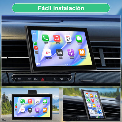 AWESAFE Écran Portable 9'' pour A-pple CarPlay & Android Auto, Affichage HD Dividida Pantalla , Support Mises à jour OTA, Modes Portrait et Paysage, Caméra de Recul, Bluetooth, Contrôle Vocal, Navigat AWESAFE