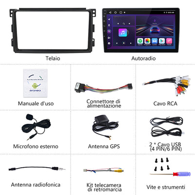 AWESAFE Autoradio Android per Mercedes Benz (2005-2010) Smart Fortwo Sistema di aggiornamento radio touch screen con Wireless Carplay Android Auto, supporto Bluetooth WiFi Navigazione GPS AWESAFE