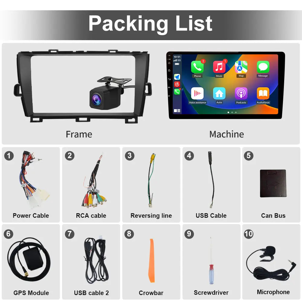 9 inch Car Radio for Toyota Prius 2010-2015, Android 13 Stereo with Wireless CarPlay Android Auto FM BT GPS SWC Backup Camera (4GB RAM+64GB ROM) AWESAFE SHOP
