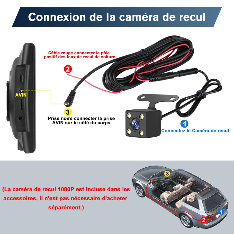 AWESAFE Autoradio Portable 7 Pouces avec Caméra de Recul - CarPlay Sans Fil & Android Auto - FM/AUX/Bluetooth 5.0 - Compatible 7-32V Voitures et Camions AWESAFE