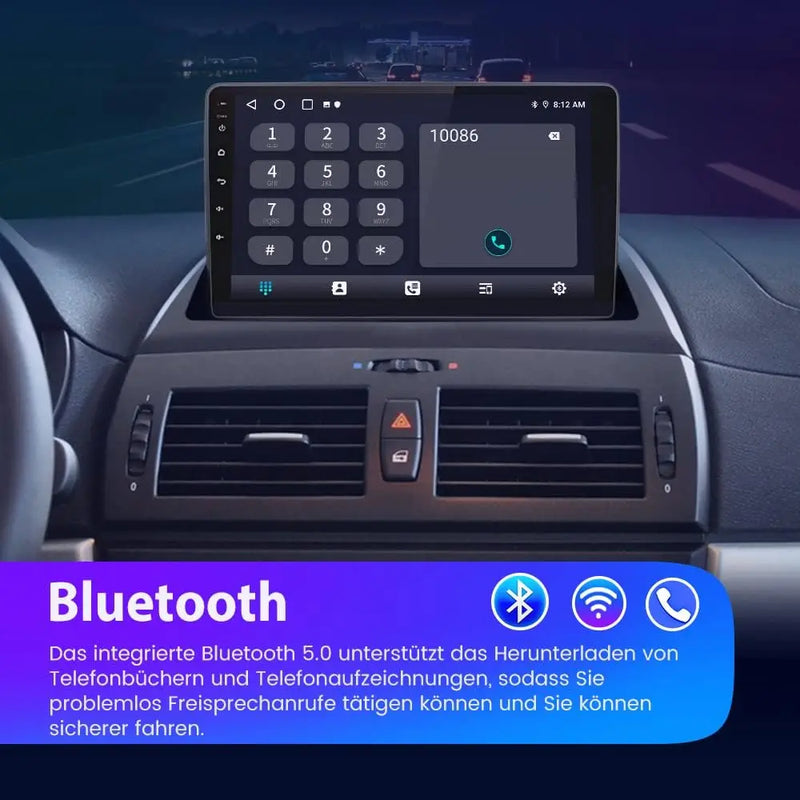 AWESAFE Autoradio für BMW E83 Android 12 Radio 2GB + 32GB mit Navigation unterstützt Bluetooth FM/AM DAB+ WLAN USB Carplay Lenkradsteuerung AWESAFE