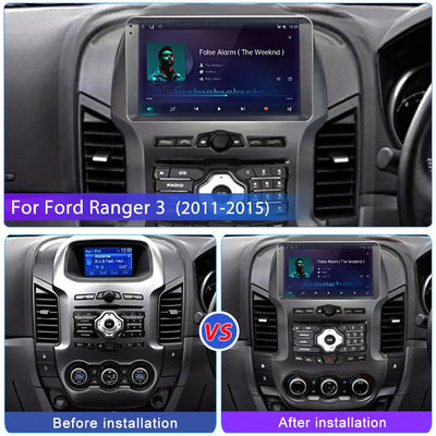 AWESAFE 9 Inch Car Stereo for Ford Ranger 2011-2015 Car Radio CarPlay & Android Auto Mirror Link GPS Sat Nav Bluetooth WiFi USB DAB GPS Navigation Car Audio FM/AM Radio AWESAFE