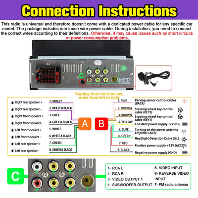 AWEASFE 1 DIN Car Radio, Universal Single Din Car Stereo with Wireless CarPlay & Android Auto, 6.86" IPS Touch Screen Head Unit with Backup Camera/External Microphone, Supports Bluetooth/SWC/FM/USB AWESAFE
