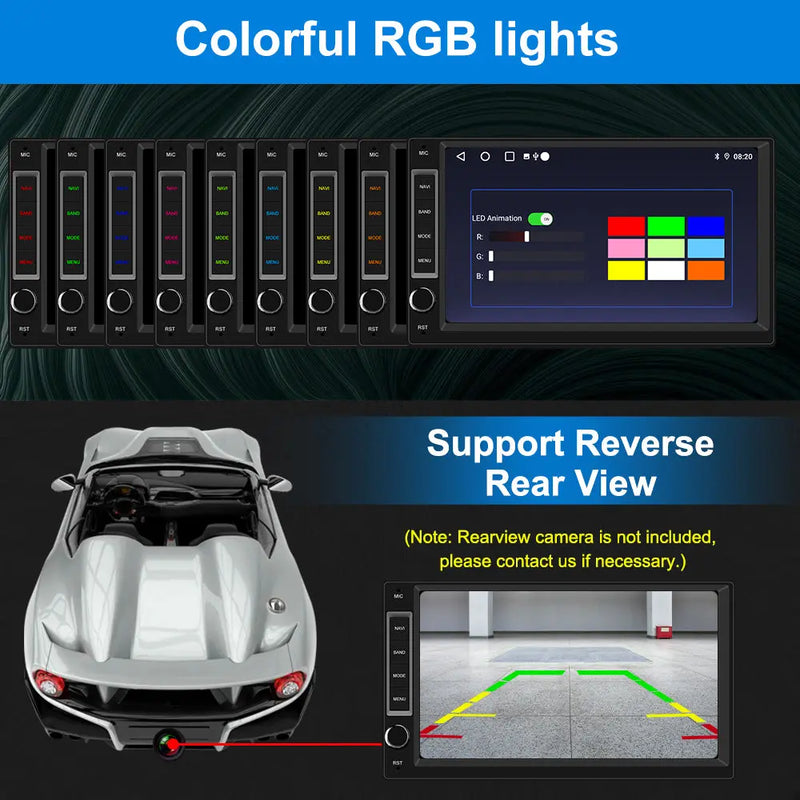 AWESAFE 1/2 DIN Universal Car Radio With 7 Inch Touch ScreenBuilt in Wireless Carplay Android Auto GPS Navigation & WiFi Bluetooth DSP AWESAFE
