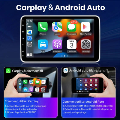 AWESAFE 1 DIN Autoradio Android 13 - Écran Tactile 10,1 Pouces (1 Go+32 Go) avec Bluetooth, GPS, Android Auto et Carplay sans fil AWESAFE SHOP