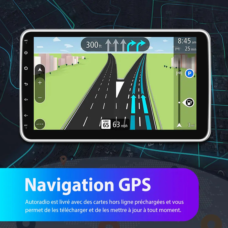 AWESAFE 1 DIN Autoradio Android 13 - Écran Tactile 10,1 Pouces (1 Go+32 Go) avec Bluetooth, GPS, Android Auto et Carplay sans fil AWESAFE SHOP
