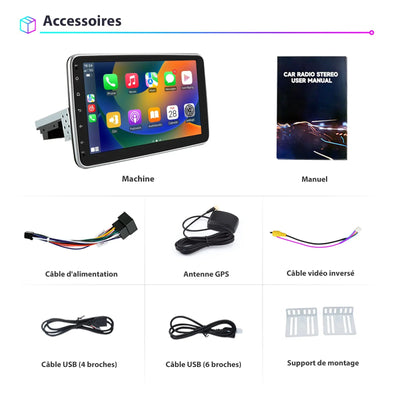 AWESAFE 1 DIN Autoradio Android 13 - Écran Tactile 10,1 Pouces (1 Go+32 Go) avec Bluetooth, GPS, Android Auto et Carplay sans fil AWESAFE SHOP