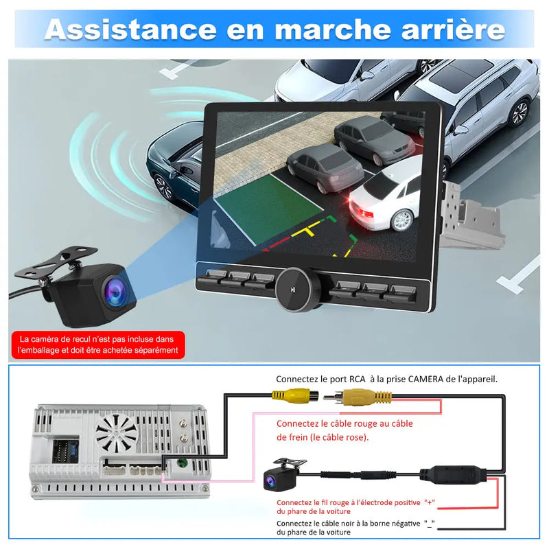 AWESAFE 1 DIN Autoradio Android 13 - Écran Tactile Orientable 10,6" 4+64GB - Bluetooth/FM/AM/WiFi/4G Universel AWESAFE SHOP