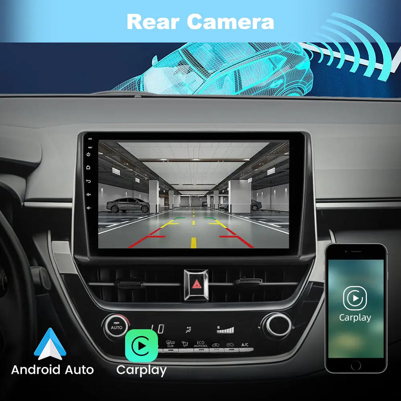 AWESAFE 10 Inch Car Radio for Toyota Corolla 2019-2021,Wireless Carplay & Android Auto Bluetooth Rear Camera SWC GPS Navigation AWESAFE