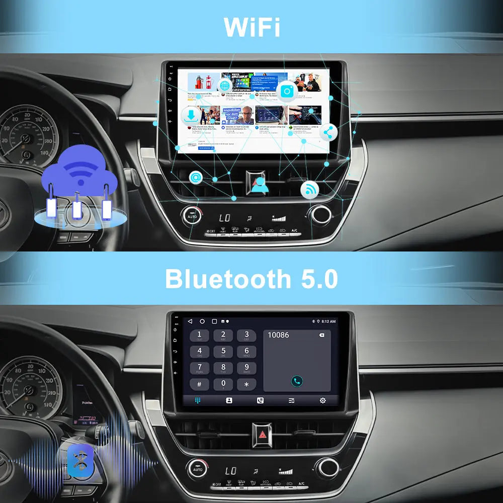 AWESAFE 10 Inch Car Radio for Toyota Corolla 2019-2021,Wireless Carplay & Android Auto Bluetooth Rear Camera SWC GPS Navigation AWESAFE
