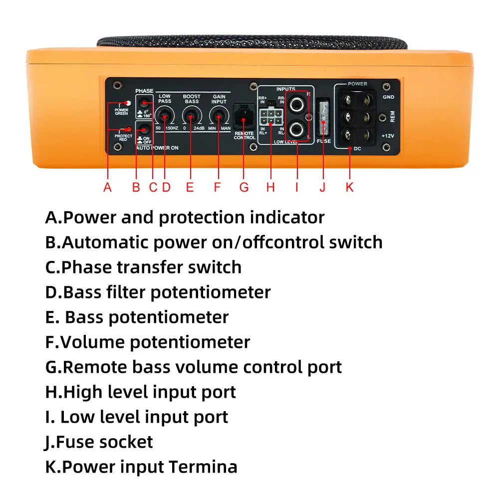 AWESAFE 10 inch 800W Slim Underseat Active Car/Truck Subwoofer,Powerful Deep Bass, Built-in Amplifier, Remote Control, Perfect for Car Audio Subwoof Enthusiasts AWESAFE