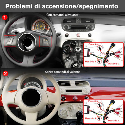 AWESAFE 10.1 Pollici Autoradio per Fiat 500/500C/S (2007-2015),Bluetooth, Navigazione GPS, CarPlay e Android Auto,Comandi al volante-2GB+64GB AWESAFE